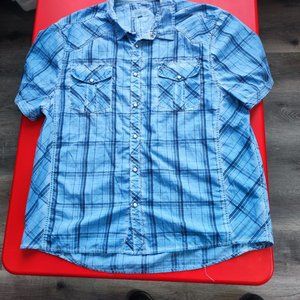 Distillery men's button up short sleeve shirt size XXL